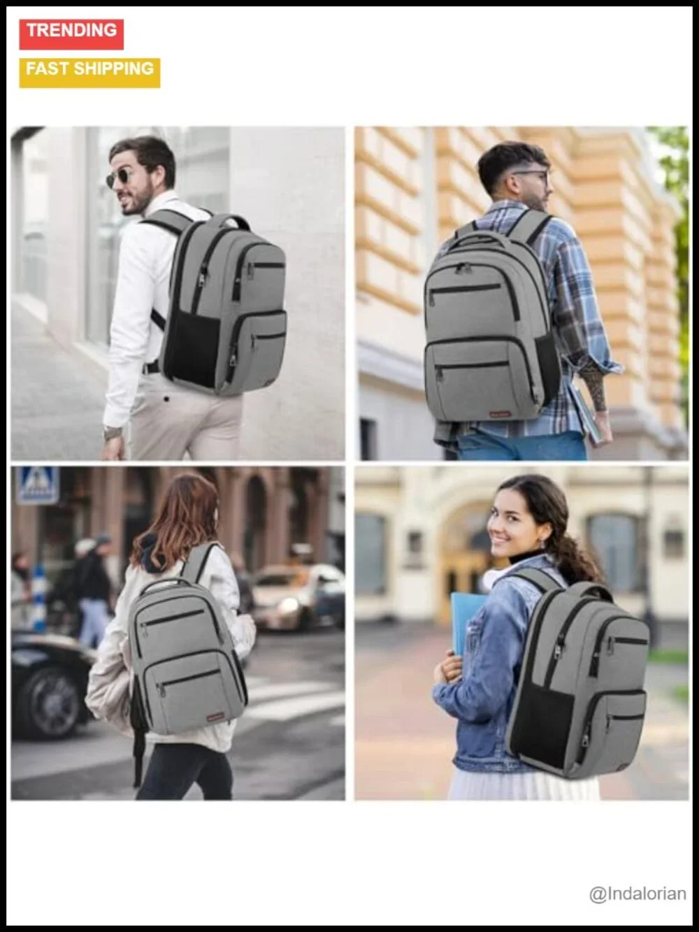 TSA Friendly Laptop Backpack 17.3 Inch Water Resistant Polyester Anti Theft